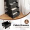 Dresser with Fabric Drawers and Metal Frame for Storage and Display Space